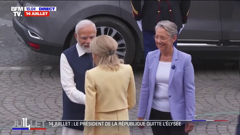 14-Juillet: le Premier ministre indien Narendra Modi est arrivé sur les Champs-Élysées