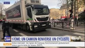 Paris: un camion renverse une cycliste à Paris, la victime légèrement blessée