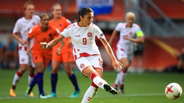 Nadia Nadim en finale de l'Euro 2017 avec le Danemark contre les Pays-Bas