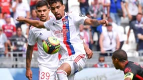 Le milieu de terrain brésilien de Lyon, Lucas Paqueta, face à Clermont, lors de leur match de Ligue 1, le 22 août 2021 au Groupama Stadium à Décines-Charpieu