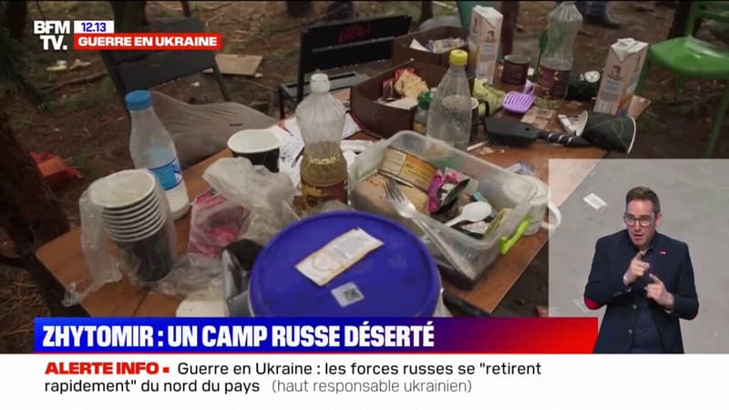 Les images d'un camp de l'armée russe déserté, à 25 kilomètres de Kiev