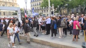 Un "rassemblement de solidarité" organisé à Marseille par le Crif le lundi 9 octobre 2023 après les attaques du Hamas contre Israël.