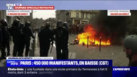 Réforme des retraites: la situation se tend, en fin de manifestation, à Bordeaux