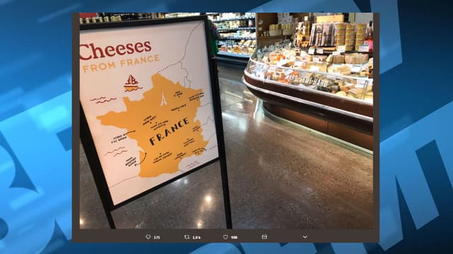 Une carte erronée des fromages français a été distribuée dans plusieurs magasins d'alimentation américains. 