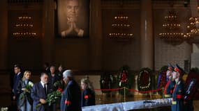 Les funérailles du dernier dirigeant de l'Union soviétique Mikhaïl Gorbatchev à Moscou, en Russie, le 3 septembre 2022