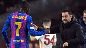 Barça : Ousmane Dembélé et son coach Xavi 