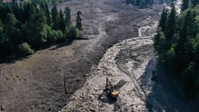Un glissement de terrain dans la région de Racha, dans l'ouest de la Géorgie, le 4 août 2023.
