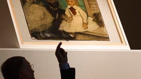 "Ludovic Lepic et ses filles", une toile de Degas réalisée en 1871 et dérobée lors d'un vol spectaculaire à Zurich en 2008, a été restituée à ses propriétaires. /Photo prise le 27 avril 2012/REUTERS/Michael Buholzer