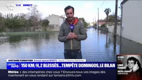 Tempête Domingos: la commune de Vouhé, en Charente-Maritime, envahie par les eaux