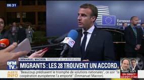 Accord sur les migrations: "Nous avons réussi à obtenir une solution européenne" (Macron) 