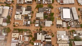 Les rues inondées du quartier de Navegantes à Porto Alegre, dans l'État de Rio da Grande do, au Brésil, le 4 mai 2024.