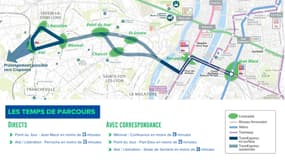 Carte du projet de tram express dans la métropole de Lyon.