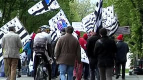 Manifestation du mouvement des "Bonnets rouges" à Saint-Nazaire, en Loire-Atlantique, le 1er mai dernier.
