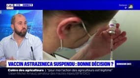 Covid-19: Louis Giraud-Sauveur, pharmacien à Gap, assure que le vaccin restera "plébiscité" par la population malgré la suspension de l'AstraZeneca 