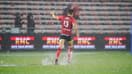 Juan Ignacio Brex sous le déluge qui a poussé au report du match Toulon-La Rochelle, le 21 septembre 2025