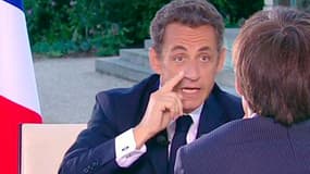 Nicolas Sarkozy, lors d'une émission spéciale sur France 2 à la veille de la présentation d'un projet de loi sur la refonte des retraites