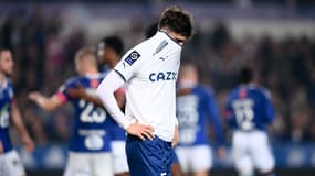 Leonardo Balerdi face à Strasbourg, le 29 octobre 2022.