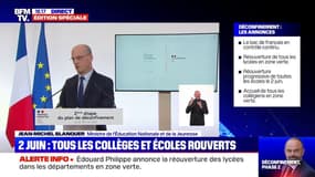 Jean-Michel Blanquer: "Il y a eu du décrochage scolaire pendant le confinement, (...) environ 500.000 élèves"