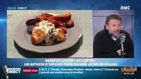 Bruno Doucet, chef de La Régalade Saint-Honoré à Paris: "En entrée, coquilles Saint-Jacques. En plat, des poulardes rôties ou farcies. En dessert, une petite salade de fruits."