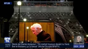 Une tour Eiffel en or: le très bel hommage de Paris à Charles Aznavour