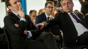 Xavier Bertrand et Emmanuel Macron en février 2016, à Roubaix.
