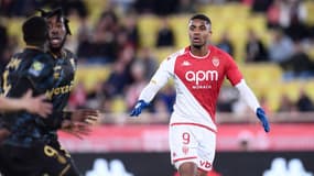 Myron Boadu est entré en jeu en fin de match, le 13 janvier 2024, contre le Stade de Reims (1-3), au stade Louis II