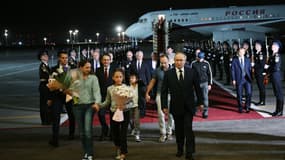 Artiom Doultsev et Anna Doultseva avec leurs deux enfants et Vladimir Poutine, le 2 août 2024