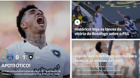 Le site du média brésilien O Globo après la victoire du PSG contre Botafogo, le 20 juin 2025