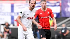 Kane et Truffert lors de Rennes - Tottenham