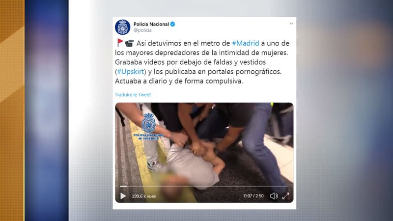 L'homme a été arrêté dans le métro à Madrid mercredi.