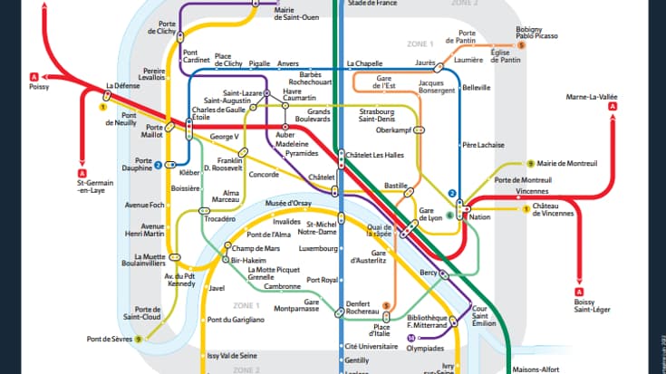 Plan des métros en service la nuit de la Fête de la Musique 2022
