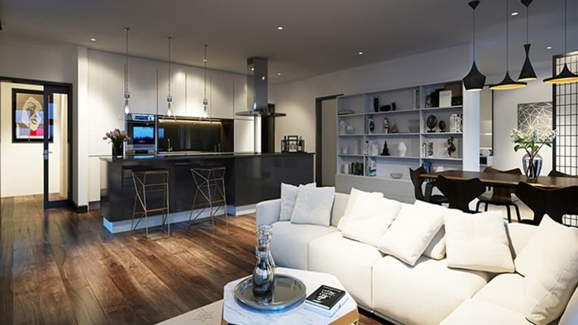 Un des appartements proposés par Galliard Homes dans le cadre d'un programme immobilier. Un des appartements proposés par Galliard Homes dans le cadre d'un programme immobilier.