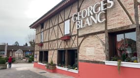 Le restaurant du chef Georges Blanc à Vonnas dans l'Ain le 20 mars 2025