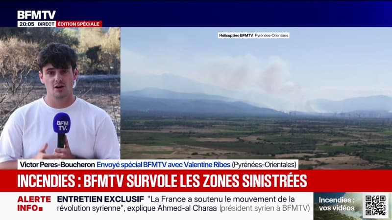 Incendie dans les Pyrénées-Orientales: les images du survol des zones sinistrées