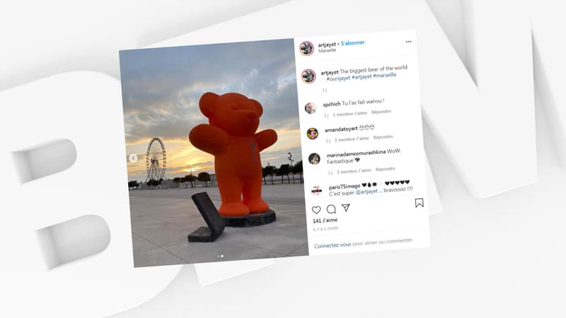 Un ours géant de l'artiste Jayet