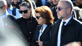 Dominique Tapie et sa fille Sophie, aux obsèques de Bernard Tapie