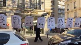 Les portraits des "députés de la honte", exposés à République avant la manifestation contre la loi "sécurité globale"