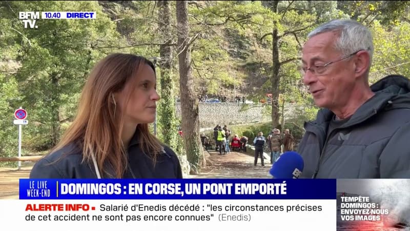 Domingos: en Corse, un pont a été emporté par la tempête, les habitants privés d'eau potable