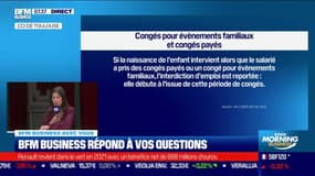 La question du jour sur la juxtaposition de congés payés et du congé paternité 