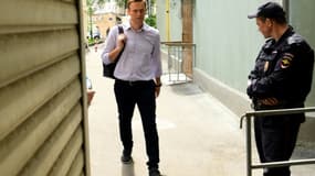 L'opposant russe Alexeï Navalny arrive au tribunal à Moscou, le 15 mai 2018