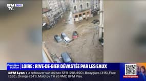 Inondations dans la Loire: les images impressionnantes de la montée des eaux à Rive-de-Gier