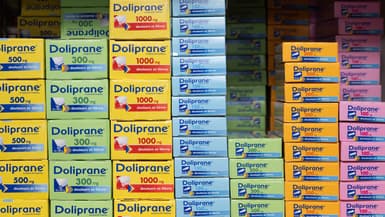 Des boîtes de Doliprane dans une pharmacie alsacienne, le 23 octobre 2023.