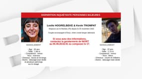 Leslie Hoorelbeke et Kevin Trompat sont portés disparus dans les Deux-Sèvres