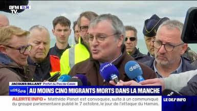 "Le moteur a été stoppé, plusieurs personnes sont tombées à l'eau": le point du préfet du Pas-de-Calais après la mort de cinq migrants dans la Manche 