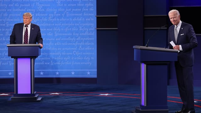 Donald Trump et Joe Biden lors du premier débat télévisé de la présidentielle américaine de 2020
