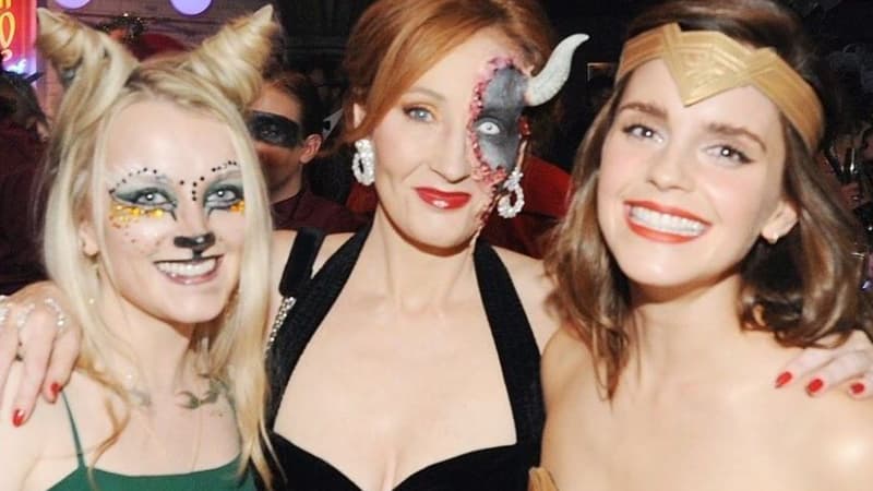 Evanna Lynch, JK Rowling et Emma Watson