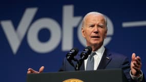 Le président américain Joe Biden à Las Vegas, dans l'État américain du Nevada, le 16 juillet 2024.