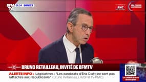 Accord RN/ Ciotti: "Un homme seul ne peut pas entraîner des dizaines de milliers de militants là où on ne l'a pas autorisé à le faire", assure Bruno Retailleau