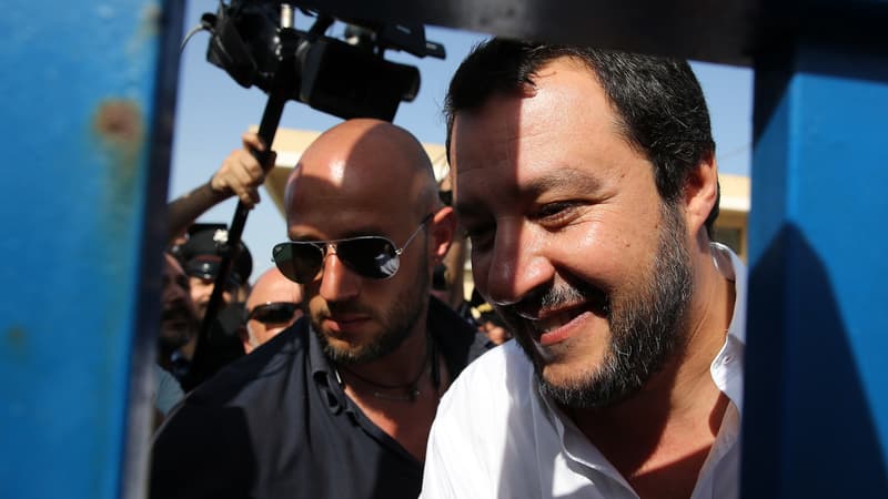 Matteao Salvini, à Pozzallo. 