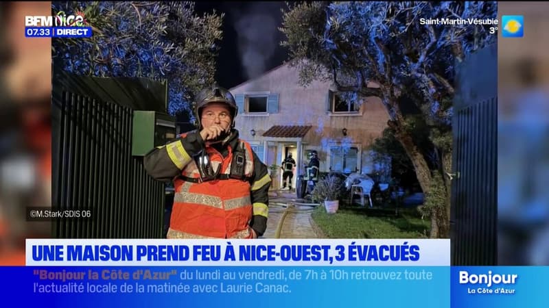 3 personnes évacuées après l'incendie d'une maison à Nice-Ouest